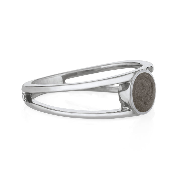 Twin Band Cremation Ring in 14K White Gold