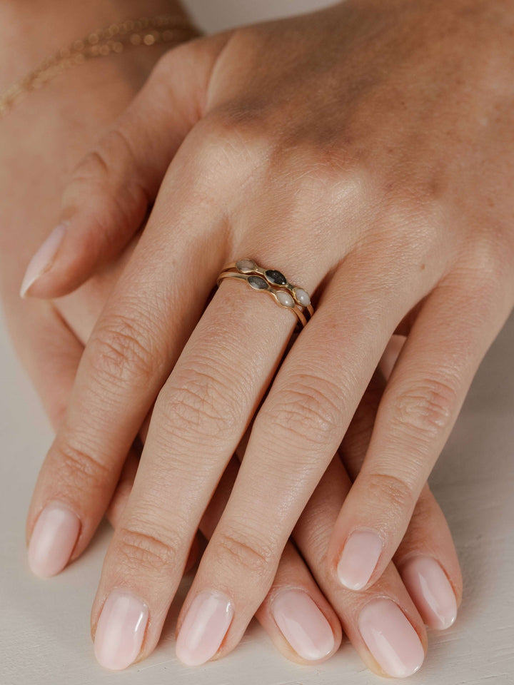 Two Setting Cremation Ring in 14K White Gold