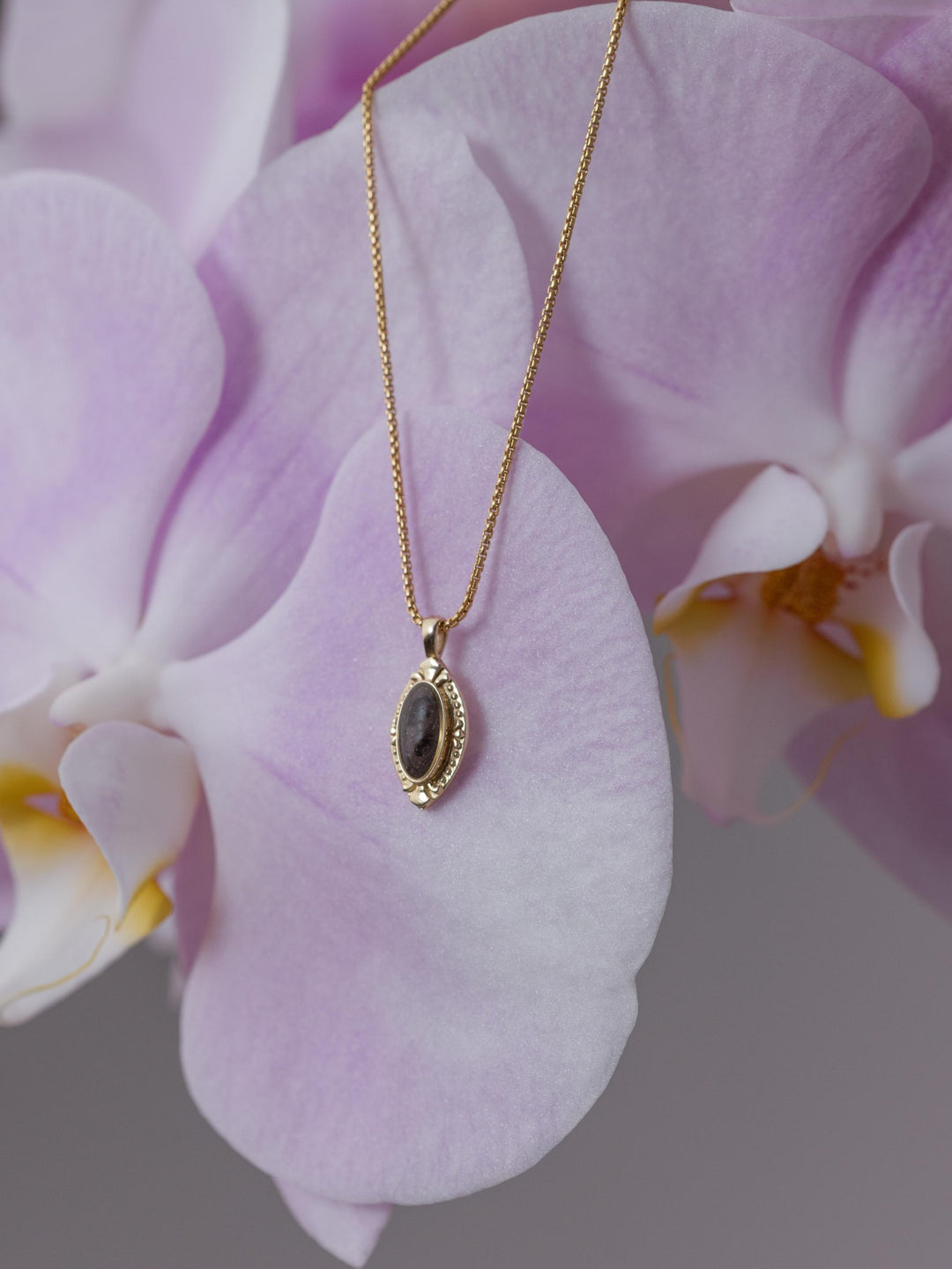 Vintage Marquise Cremation Necklace in 14K White Gold
