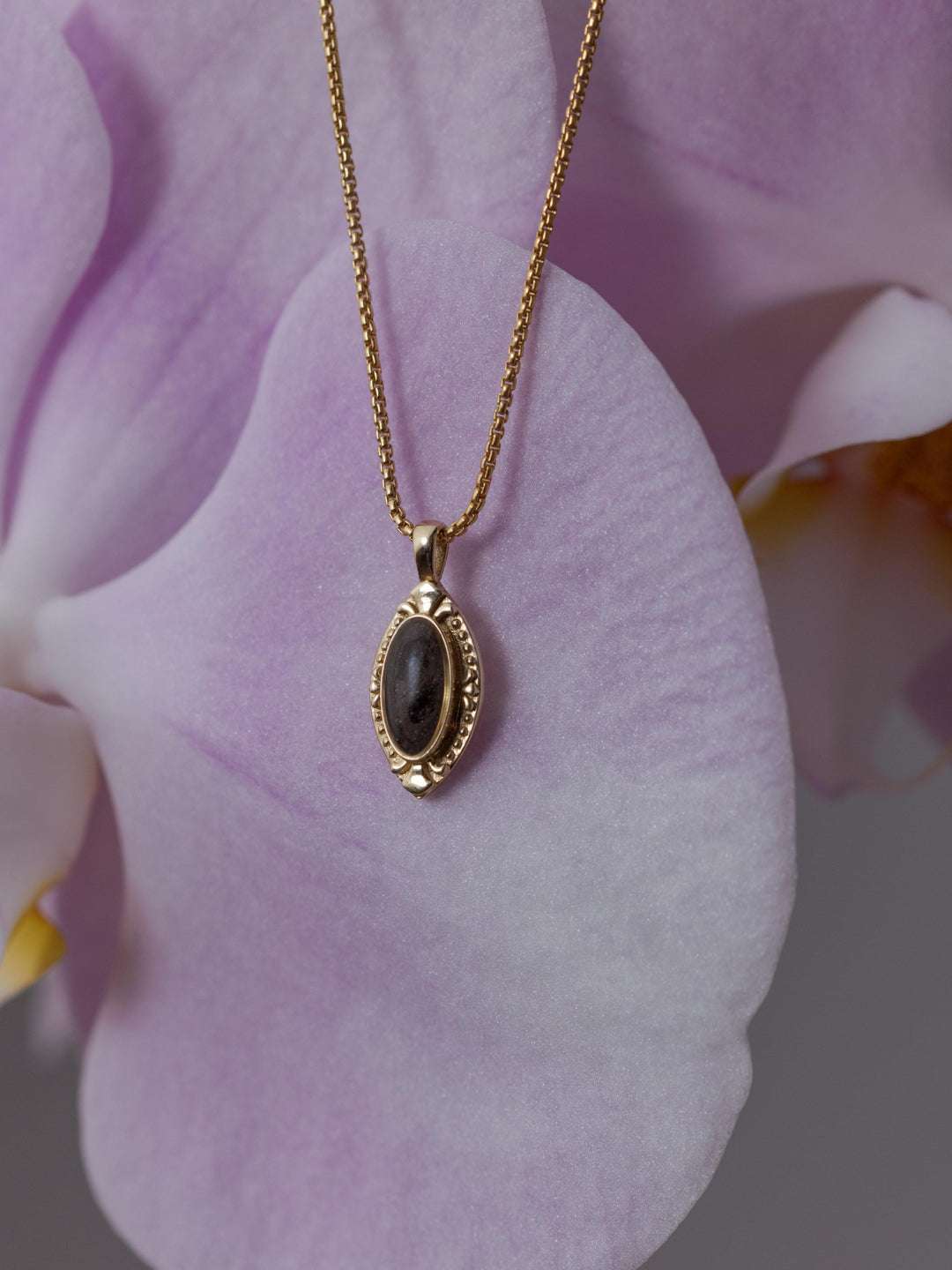 Vintage Marquise Cremation Necklace in 14K White Gold