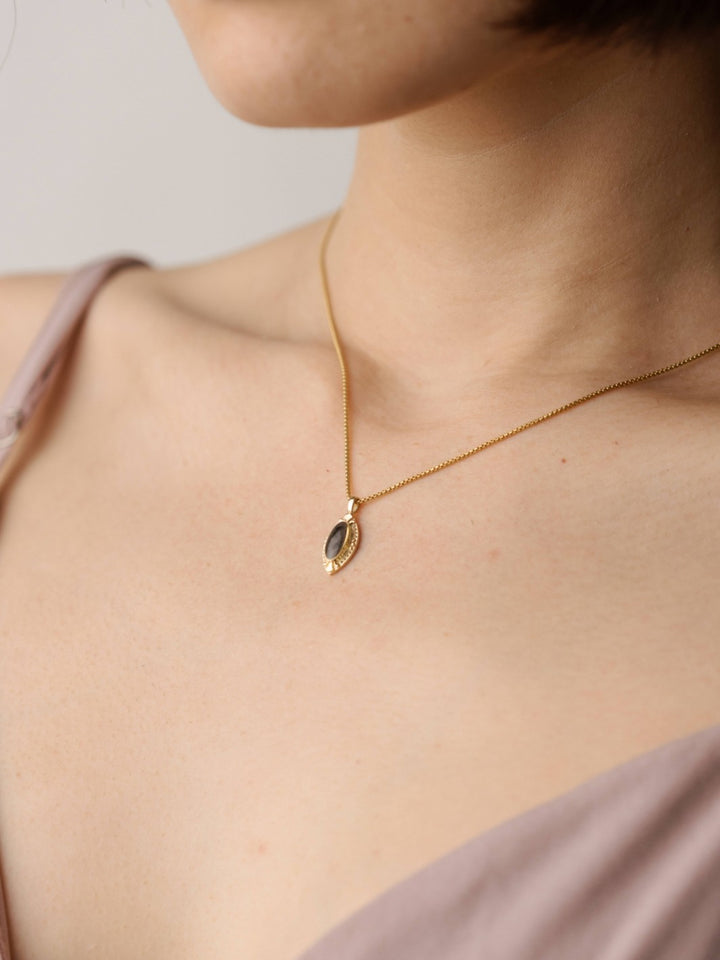 Vintage Marquise Cremation Necklace in 14K Rose Gold