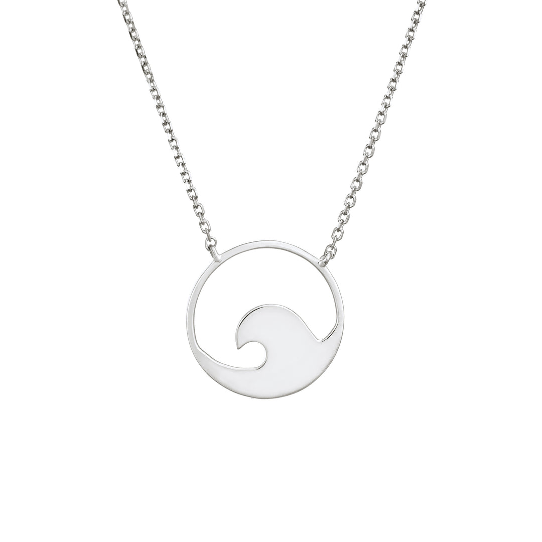 The Wave Cremation Necklace by close by me jewelry in sterling silver from the back