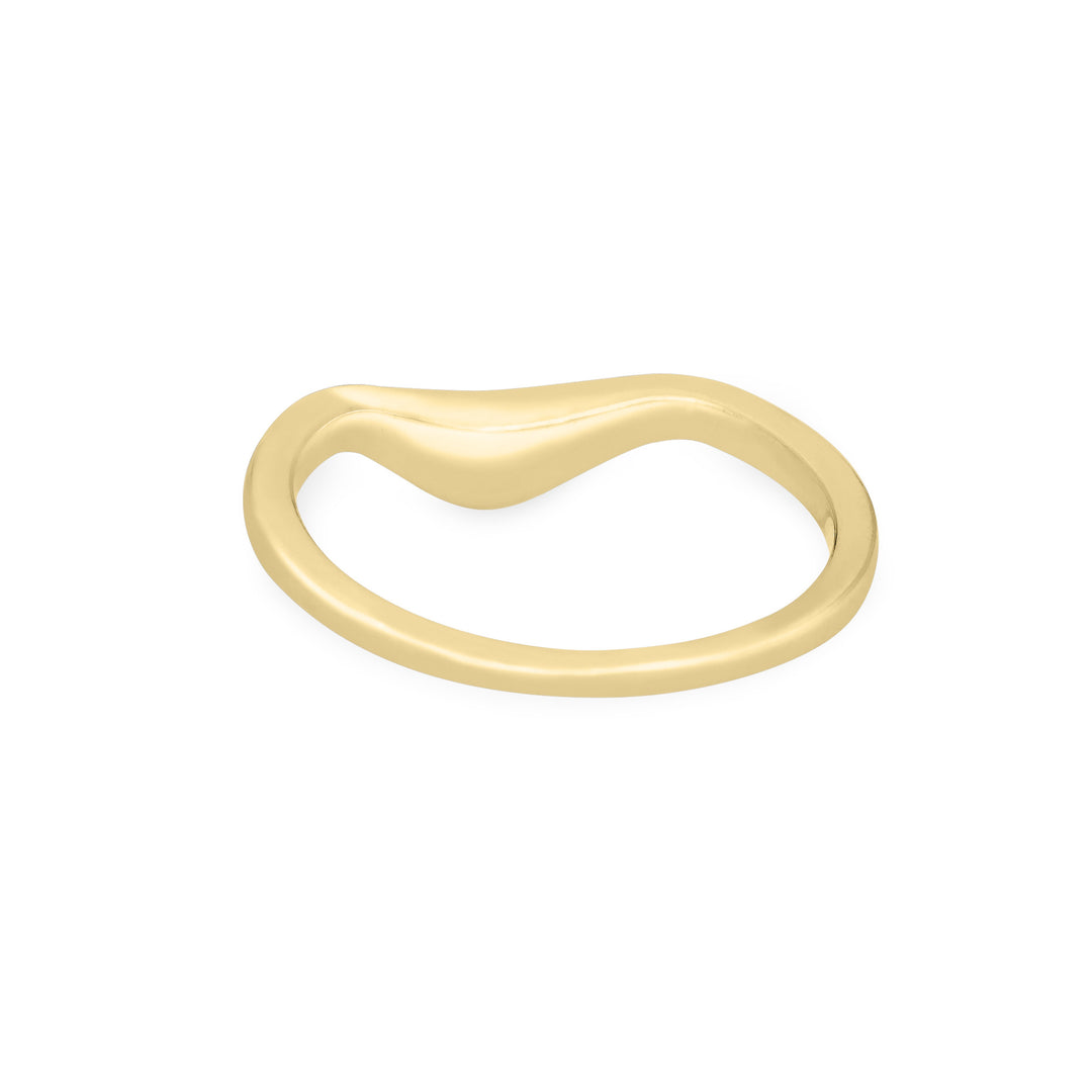 Wave Cremation Ring in 14K Yellow Gold