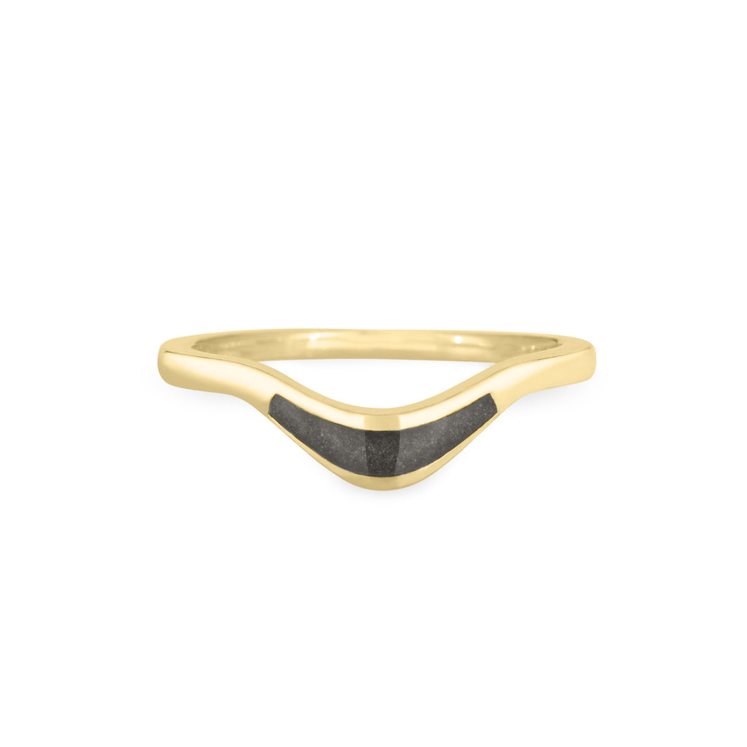 Wave Cremation Ring in 14K Yellow Gold