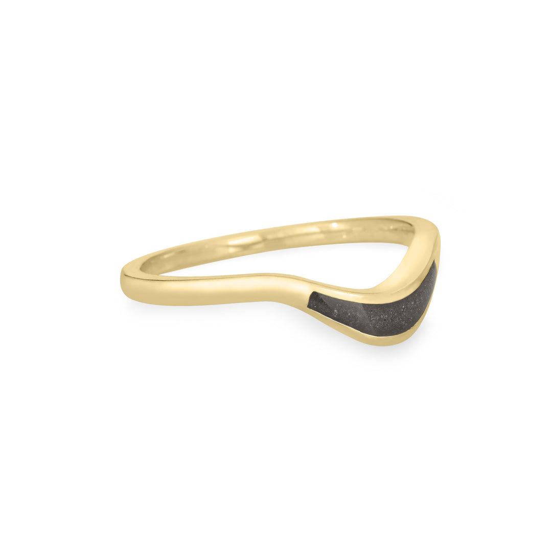 Wave Cremation Ring in 14K Yellow Gold