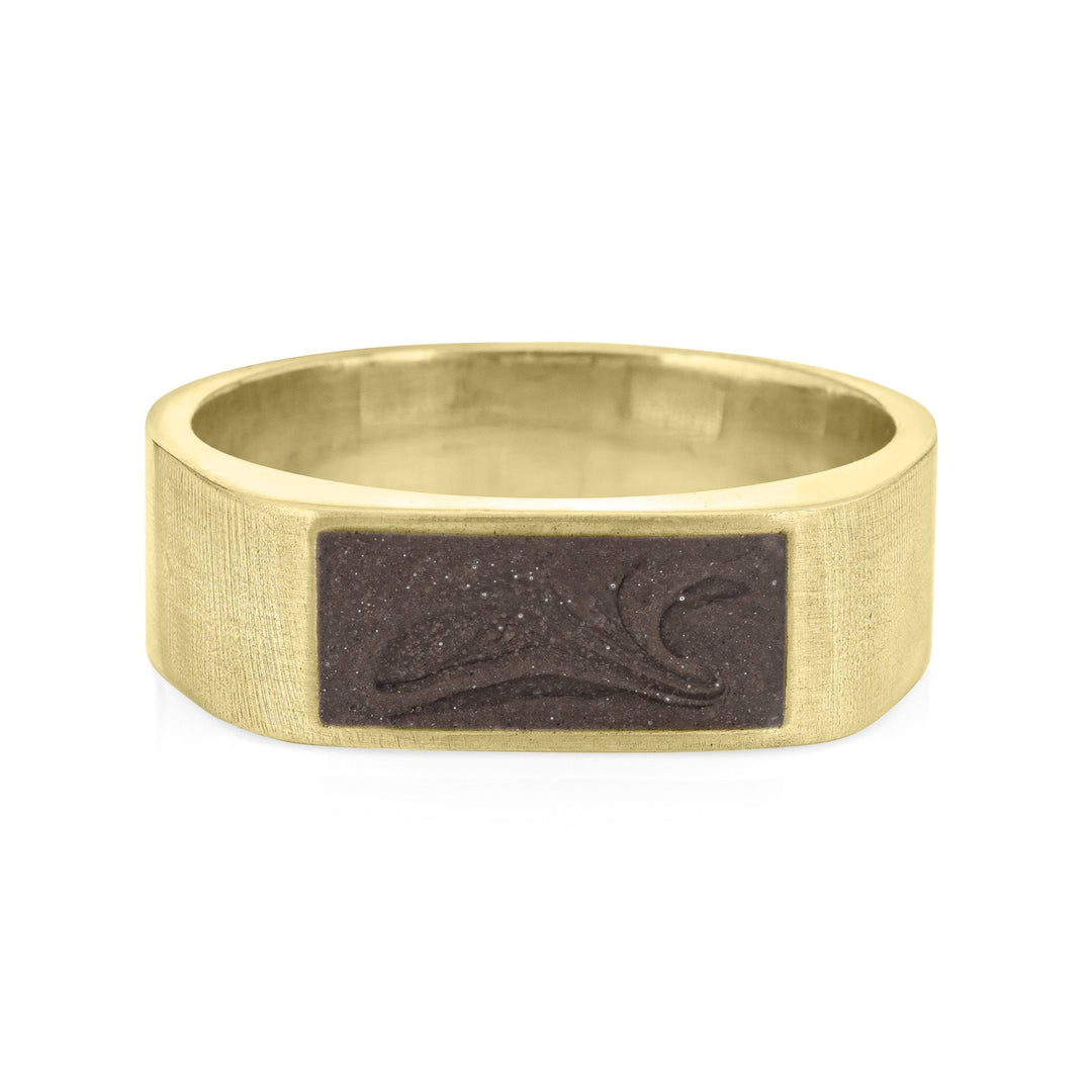 Men's Classic Band Cremation Ring in 14K Yellow Gold