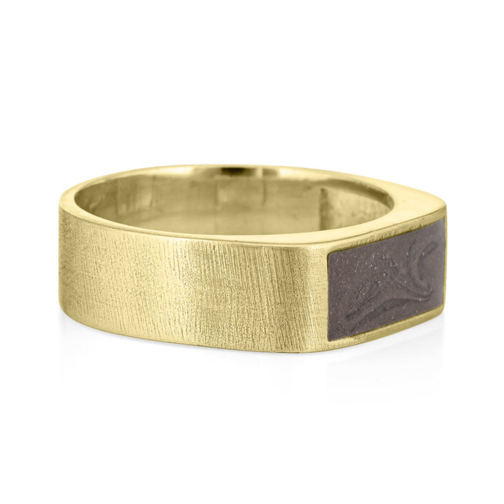 Men's Classic Band Cremation Ring in 14K Yellow Gold