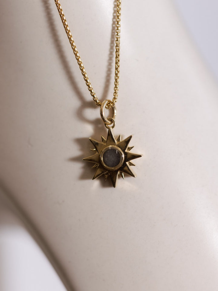 You Are My Sunshine Cremation Necklace in 14K Rose Gold