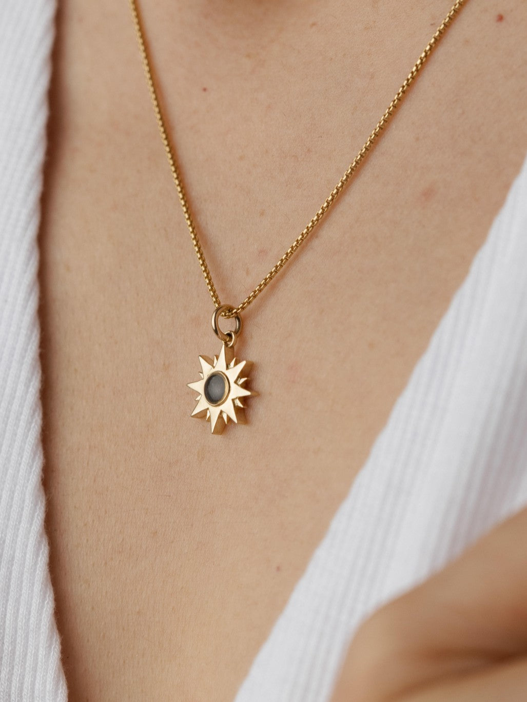 You Are My Sunshine Cremation Necklace in 14K Rose Gold