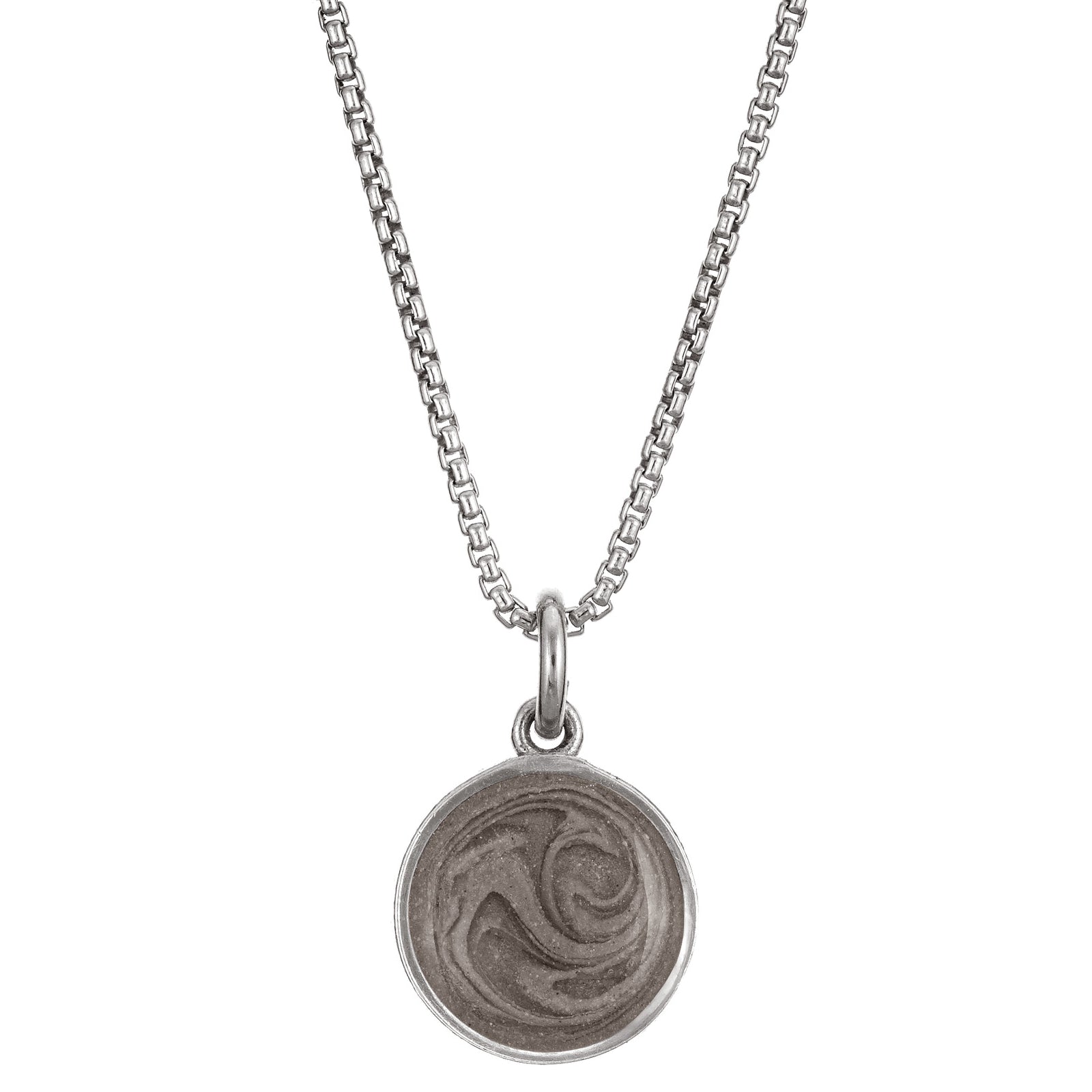 10mm Dome Cremation Necklace in Sterling Silver