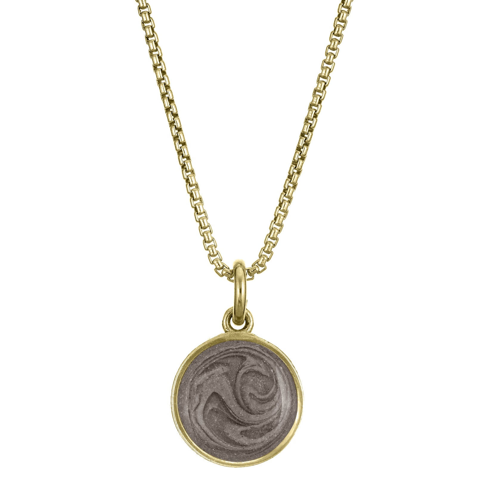 10mm Dome Cremation Necklace in 14K Yellow Gold