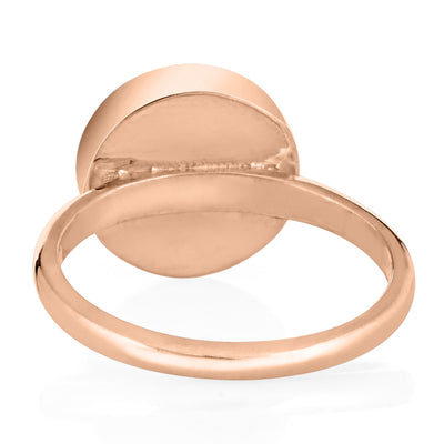 A photo showing the back view of close by me's 14K Rose Gold 12mm Circle Stacking Ring
