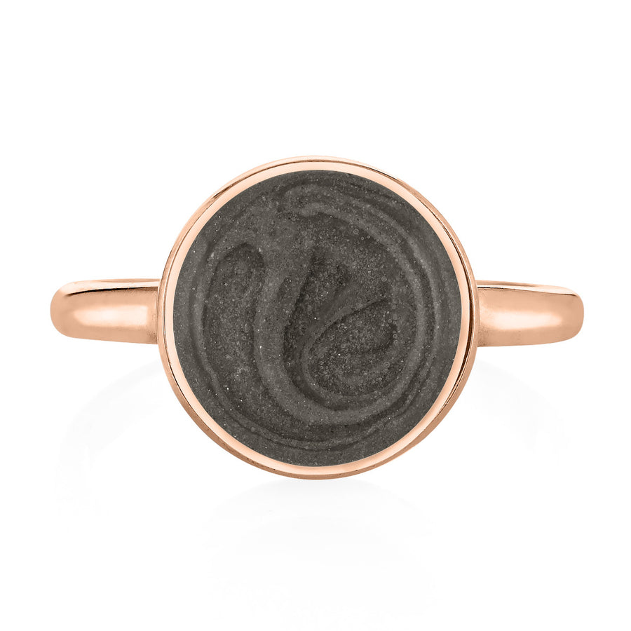 A photo showing the front view of close by me's 14K Rose Gold 12mm Circle Stacking Ring