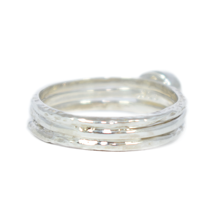 Pictured here is a Sterling Silver Cremation Ring set with a 5mm Circle Setting by close by me jewelry from the back