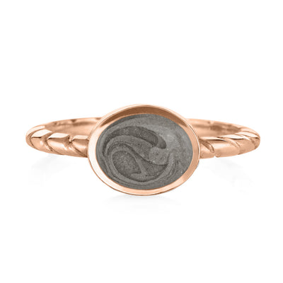 A photo showing close by me jewelry's 14K Rose Gold Cable Band Ring design from the front