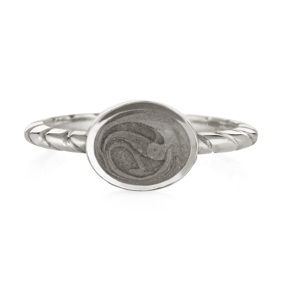 Pictured here is close by me jewelry's Sterling Silver Cable Band Ring from the front