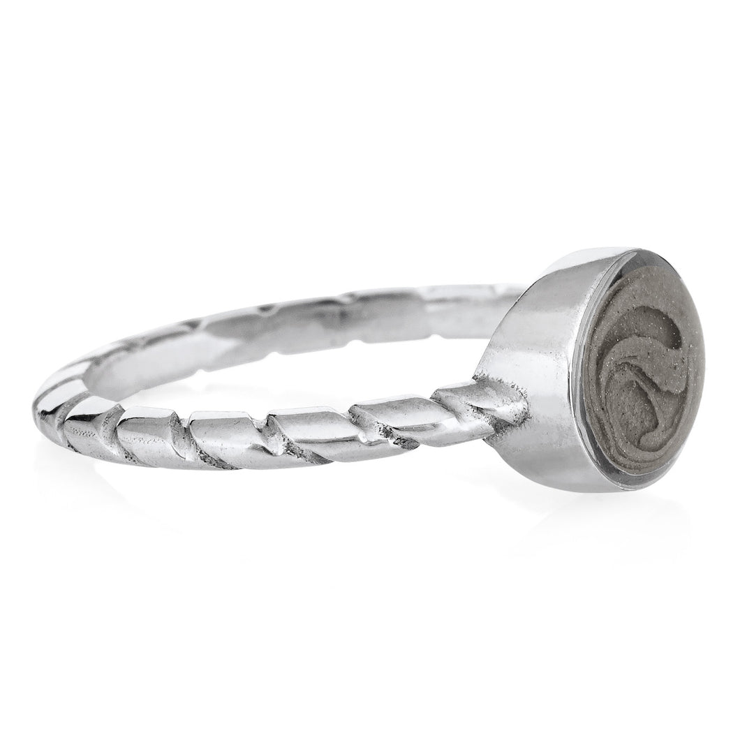 Cable Band Cremation Ring in 14K White Gold – closebymejewelry
