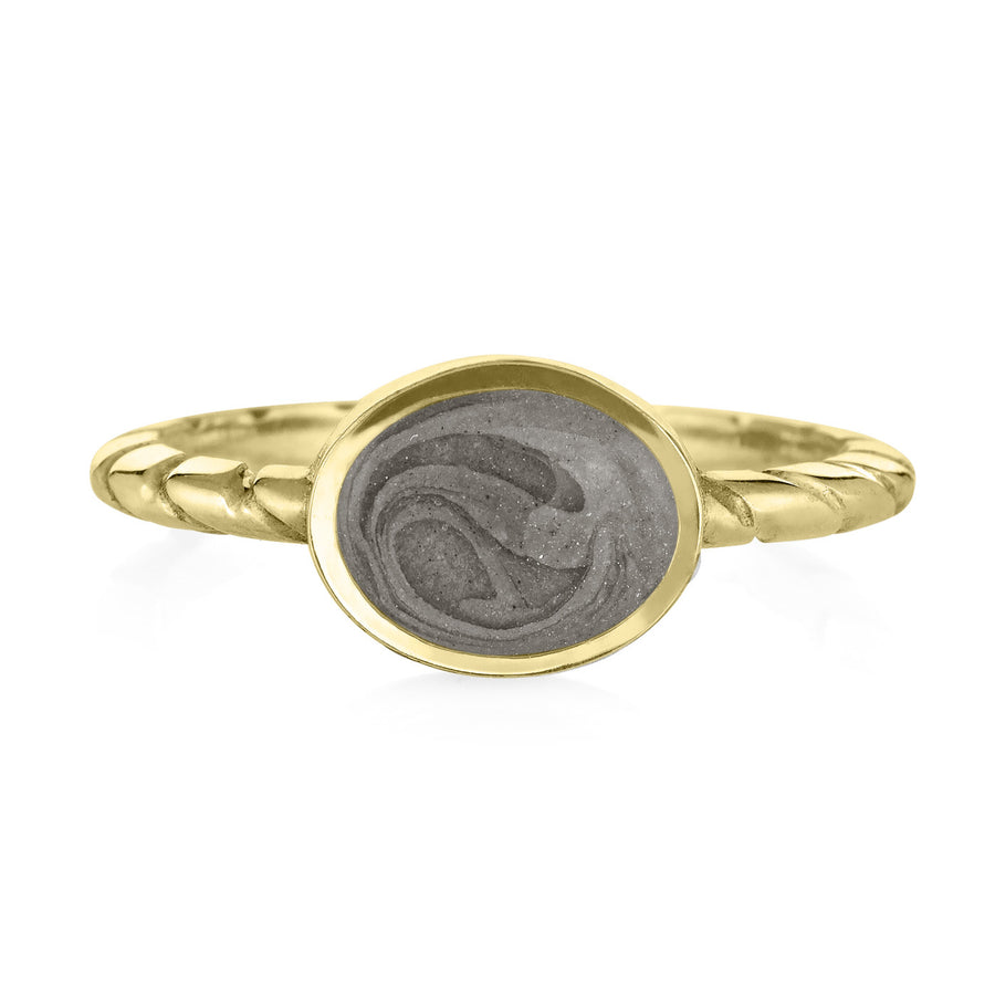 Pictured here is close by me jewelry's Cable Band Ring design in 14K Yellow Gold from the front