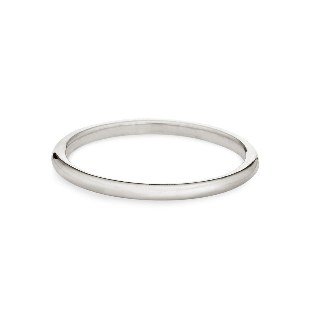 Pictured here is the Smooth Companion Stacking Ring in Sterling Silver by close by me jewelry
