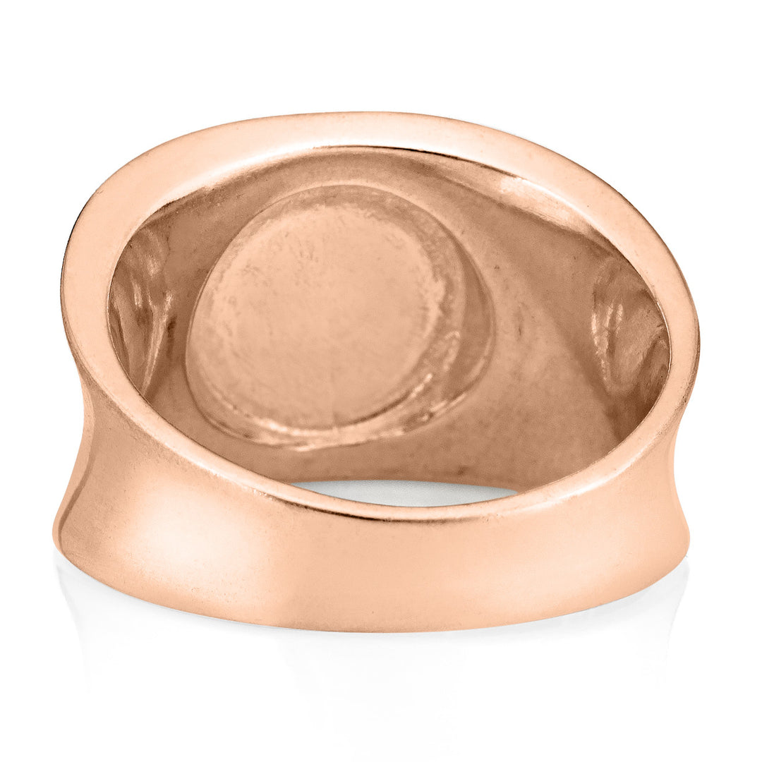 A photo of the back of the 14K Rose Gold Concave Band Ring design by close by me