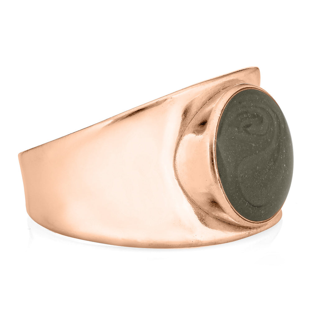 A photo of the side of the 14K Rose Gold Concave Band Ring design by close by me
