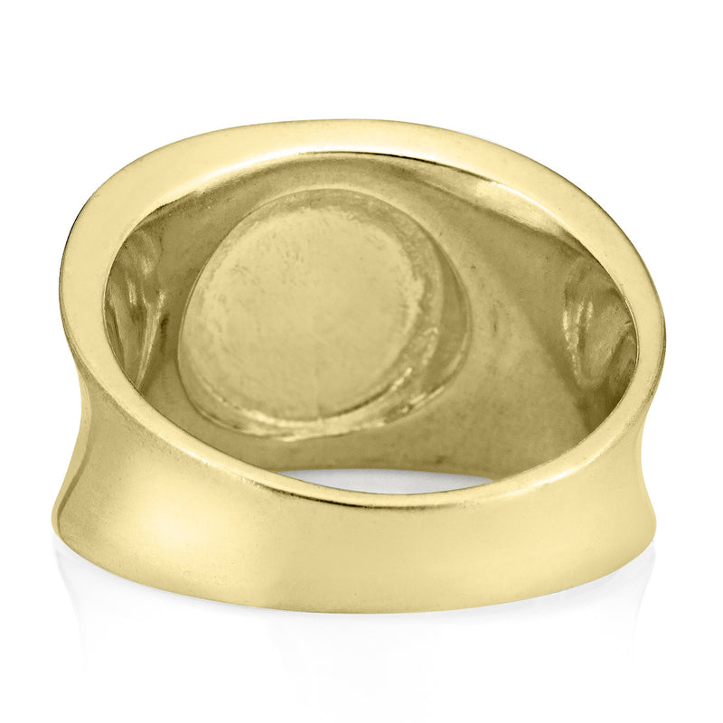 This is a photo of the back of the Concave Band Ring in 14K Yellow Gold by close by me