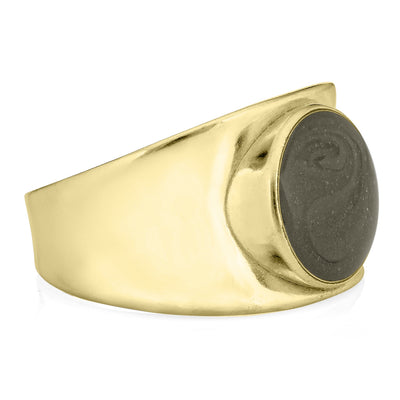 This is a photo of the side of the Concave Band Ring in 14K Yellow Gold by close by me