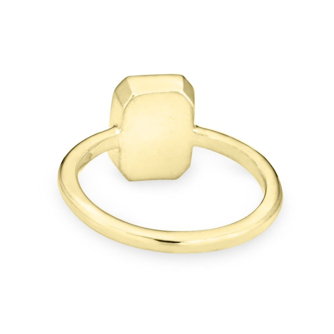 Pictured here is close by me jewelry's 14K Yellow Gold Cushion Art Deco Ring from the back
