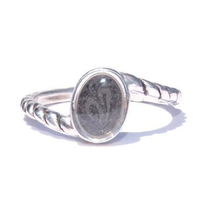 Sale | Shifted Cable Band Cremation Ring in Sterling Silver