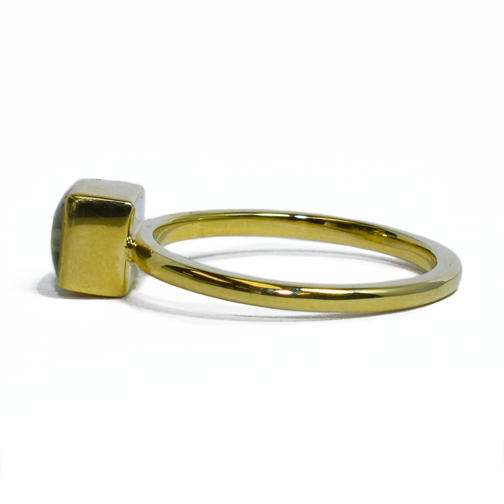 Sale | 6mm Square Stacking Cremation Ring (Old Design) in 14K Yellow Gold