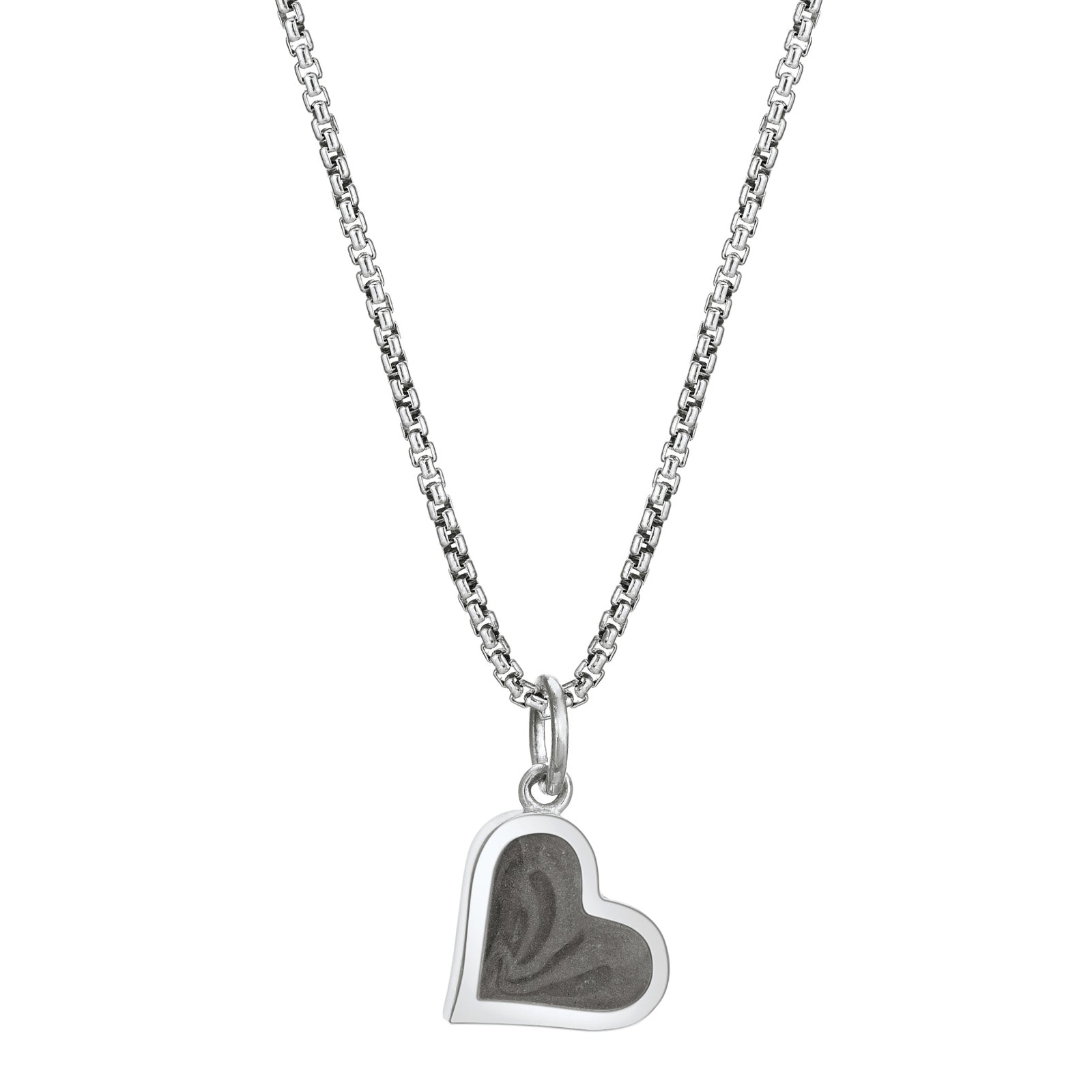 Dainty Heart Cremation Necklace in Sterling Silver