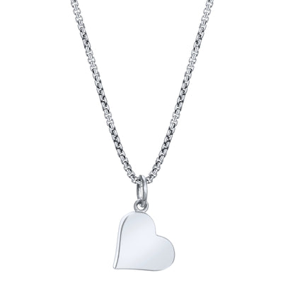 This photo shows the Dainty Heart Charm with ashes designed in 14K White Gold by close by me jewelry on a chain from the back