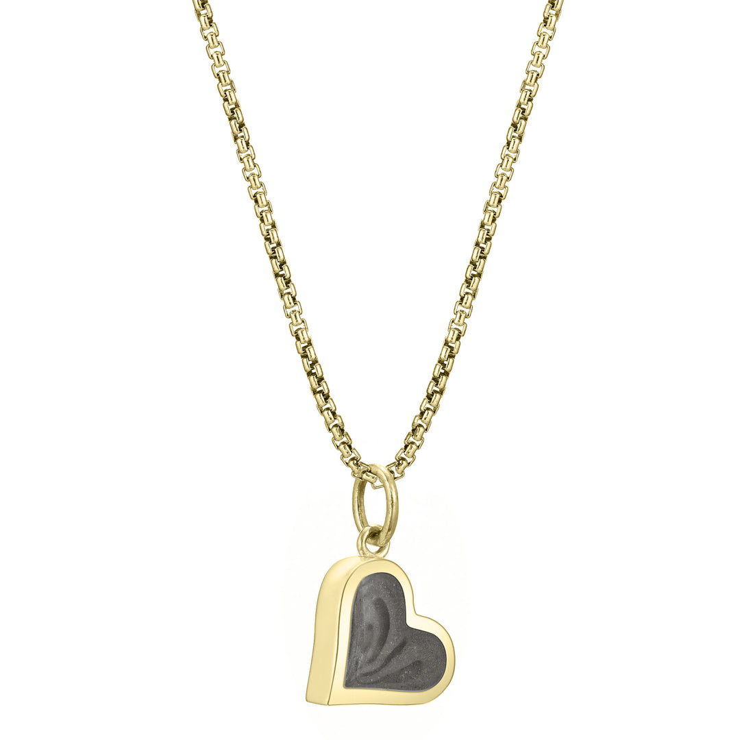 Dainty Heart Cremation Necklace in 14K Yellow Gold – closebymejewelry
