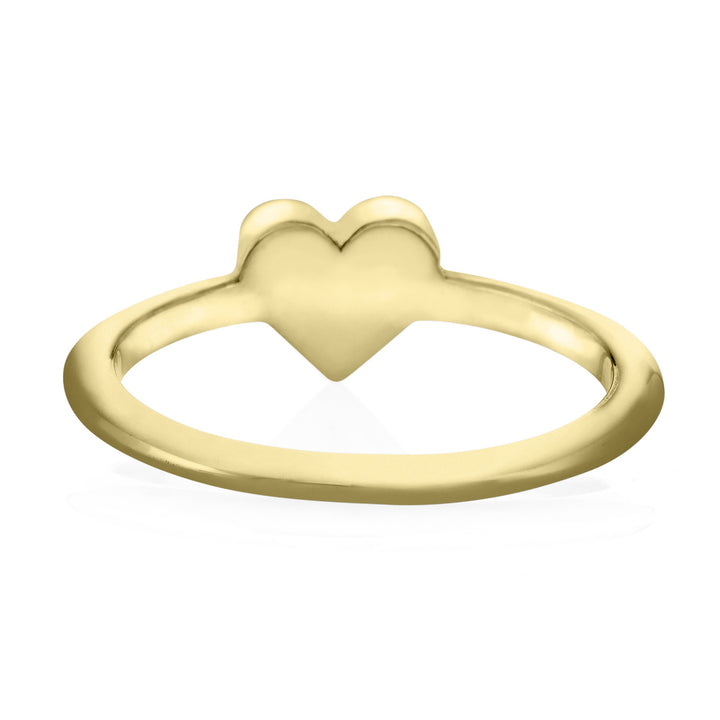 Pictured here is the Dainty Heart Cremains Ring design by close by me jewelry in 14K Yellow Gold from the back