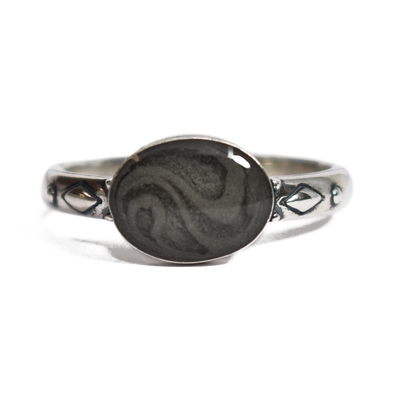 Sale | Detailed Band Cremation Ring in Sterling Silver