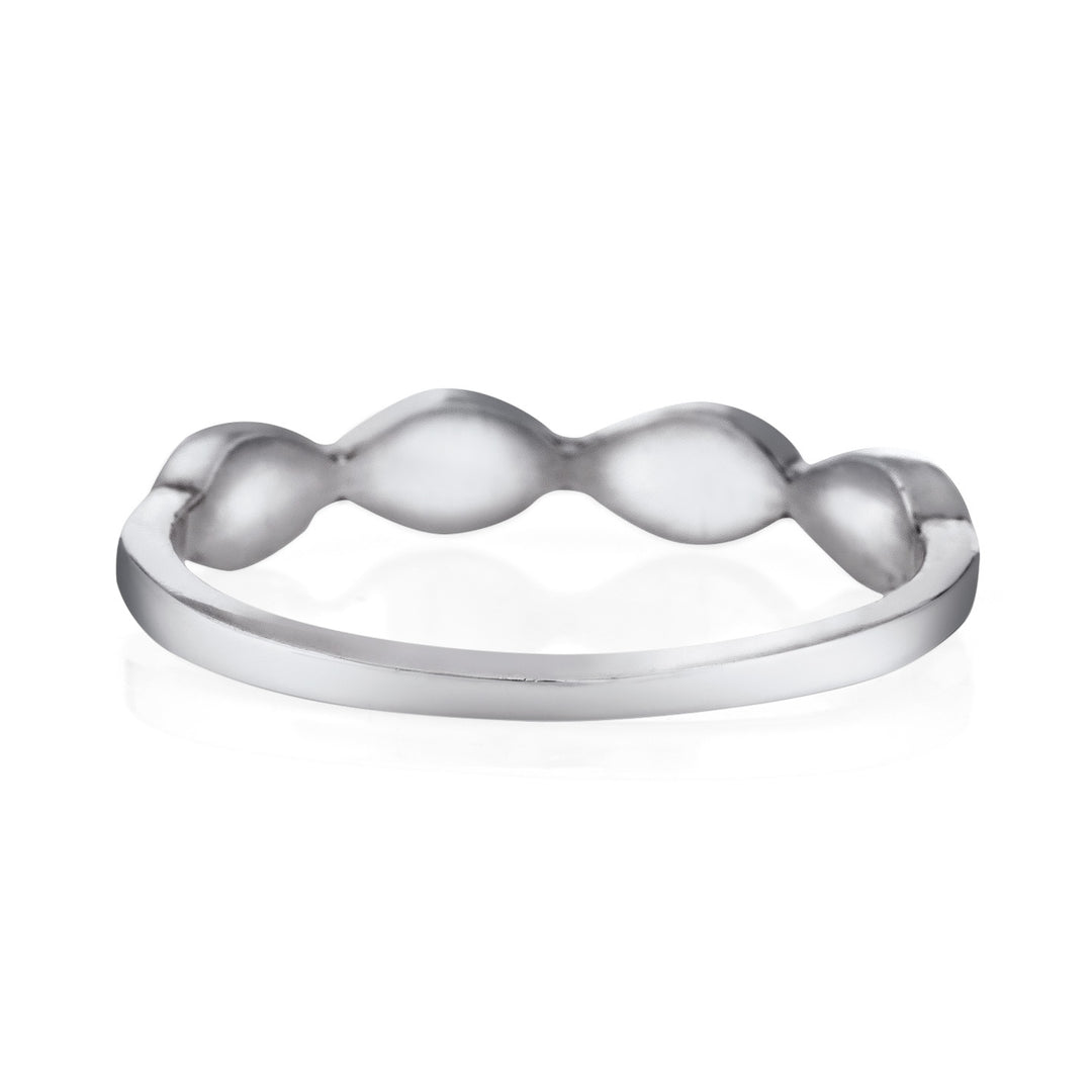 Back of Close By Me's Four Setting Cremation Ring in 14K White Gold