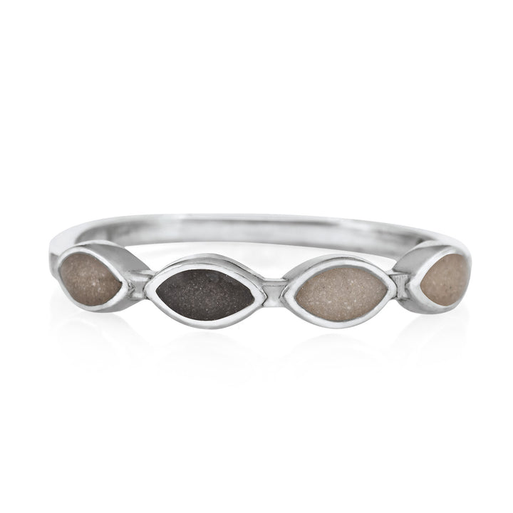 Front of Close By Me's Four Setting Cremation Ring in 14K White Gold