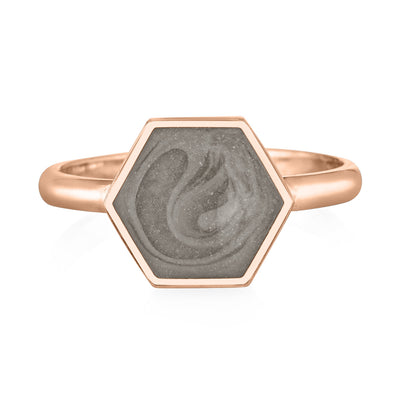 A photo of the 14K Rose Gold Large Hexagon Stacking Ring by close by me from the front