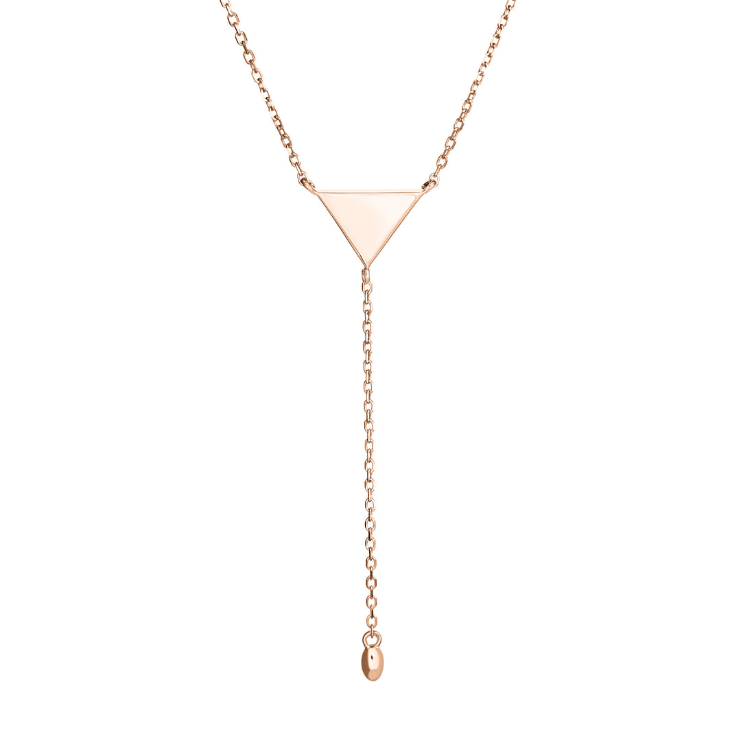 Pictured here is the Lariat Cremation Necklace design in 14K Rose Gold by close by me jewelry from the back to focus on the chain detail and back of the setting