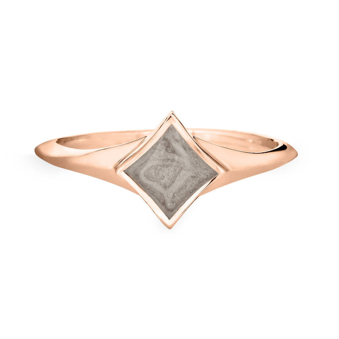 Pictured here is the Luminary Ashes Ring design by close by me jewelry in 14K Rose Gold from the front