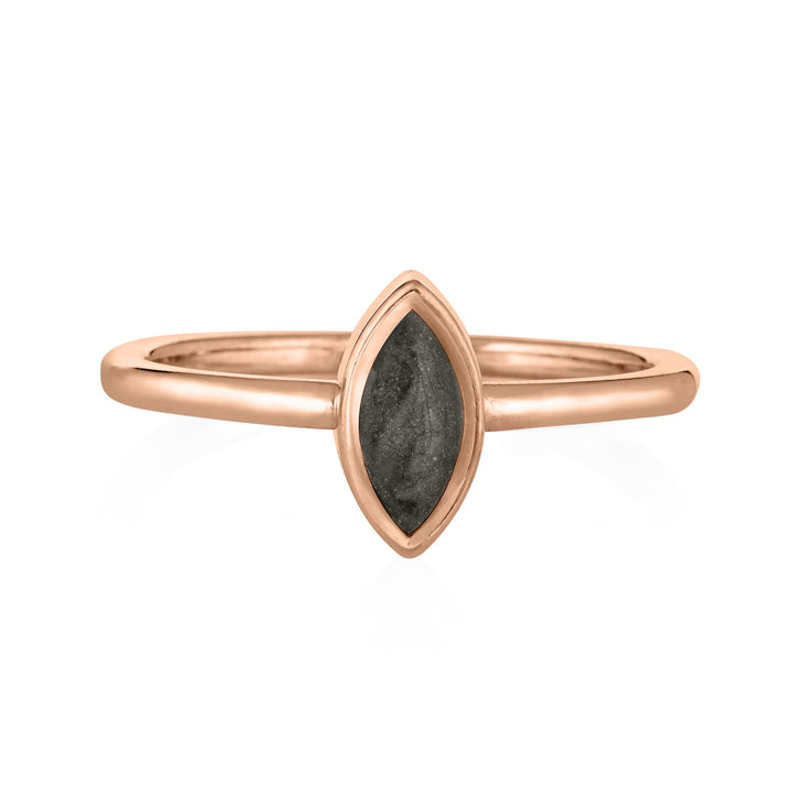 Pictured here is close by me jewelry's 14K Rose Gold Marquee Stacking Cremation Ring from the front