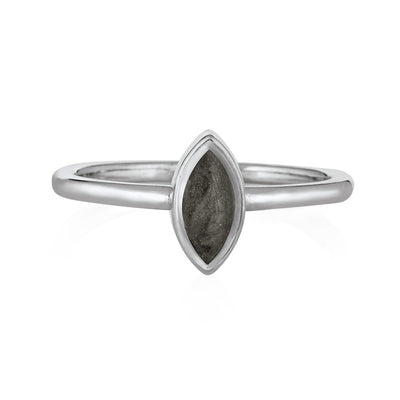 Pictured here is close by me jewelry's Marquee Stacking Ring in 14K White Gold from the front