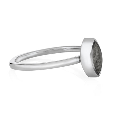 Pictured here is close by me jewelry's Marquee Stacking Ring in 14K White Gold from the side
