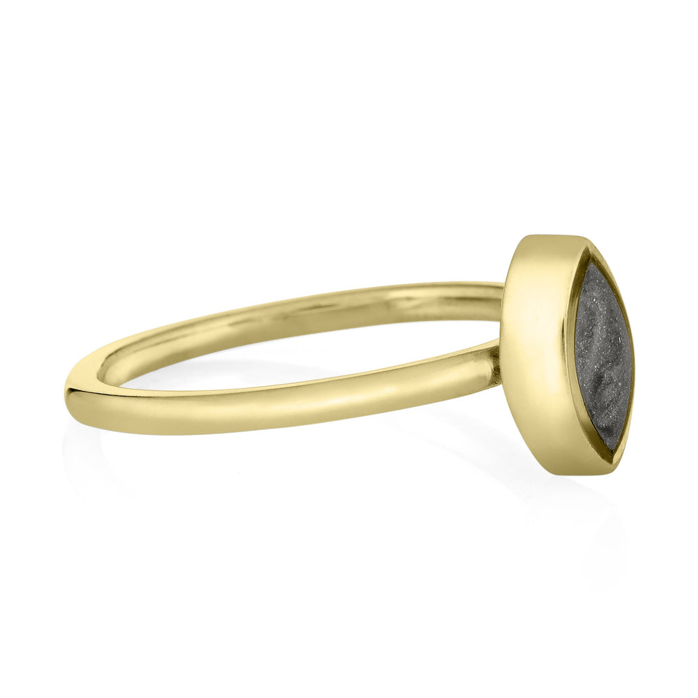 Pictured here is the 14K Yellow Gold Marquee Stacking Ring by close by me jewelry from the side