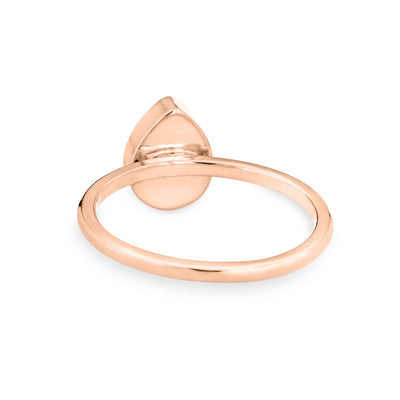 Pictured here is close by me jewelry's Pear Stacking Cremation Ring in 14K Rose Gold from the back