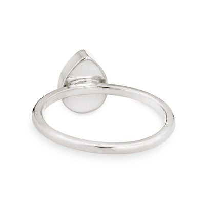 Pictured here is close by me jewelry's Pear Stacking Cremation Ring design in Sterling Silver from the back