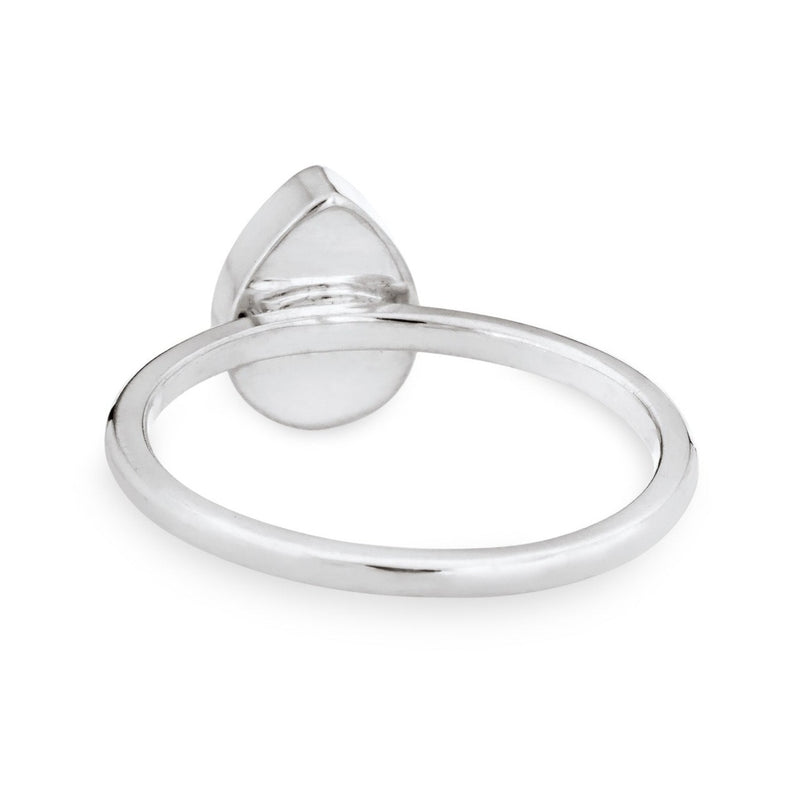 Pictured here is the Pear Stacking Cremation Ring in 14K White Gold by close by me jewelry from the back