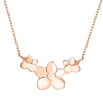 This photo shows the 14K Rose Gold Hydrangea Cluster Pendant with ashes designed by close by me jewelry from the back