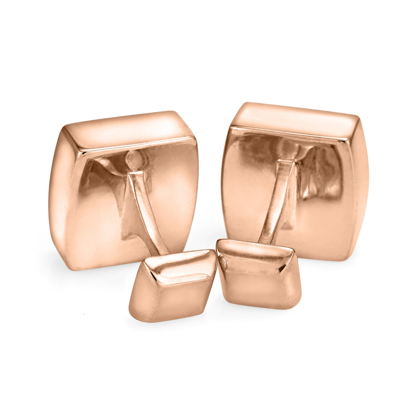 Square Cremation Cufflinks in 14K Rose Gold