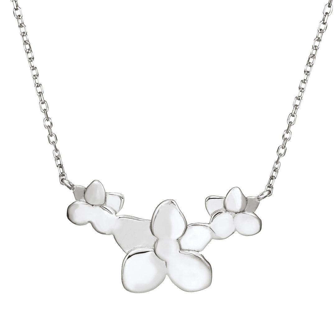 Hydrangea Cluster Cremation Necklace in Sterling Silver